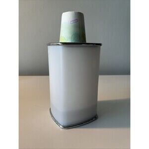VTG Dixie Cup Dispenser White  & Silver for 3oz & 5oz Cups Bathroom Seashell Cup